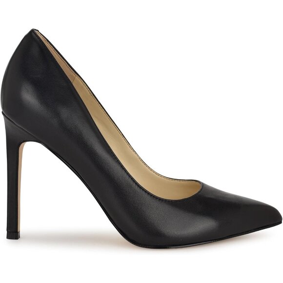 Nine West Women's Black Leather Closed Pointed Toe Stiletto High Heel Pump - Picture 6 of 6
